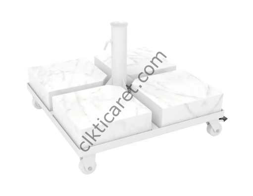 CLK 60x60 80 kg Q50 Tekerlekli Mermer Şemsiye Tespit Ayağı Ağırlık