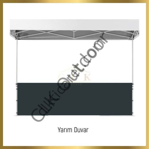 CLK 2,5x5 40 mm Katlanabilir Tente Gazebo Çadır Gazebo Çadır 3 Kenar Yarım Duvarlı Açık Yeşil