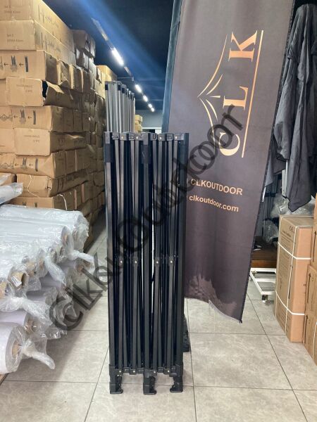CLK 2,5x5 40 mm Katlanabilir Tente Gazebo Çadır Gazebo Çadır 3 Kenar Yarım Duvarlı Benetton Yeşil