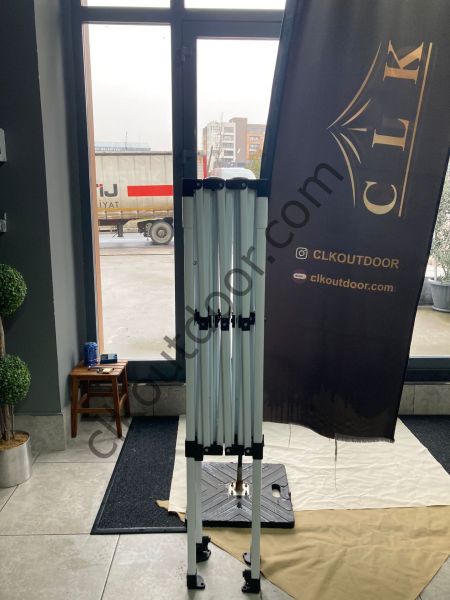 CLK 2x3 Katlanabilir Tente Gazebo Portatif Çadır 3 Yan Kapalı 1 Yan Kapı ve Pencereli Mor
