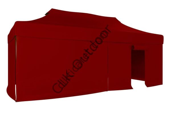 CLK 2,5x5 40 mm Katlanabilir Tente Gazebo Çadır Gazebo Çadır 3 Yan Kapalı 1 Kapılı Bordo