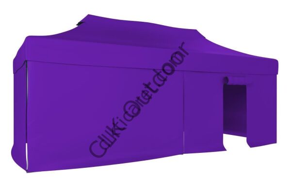 CLK 2,5x5 40 mm Katlanabilir Tente Gazebo Çadır Gazebo Çadır 3 Yan Kapalı 1 Kapılı Mor