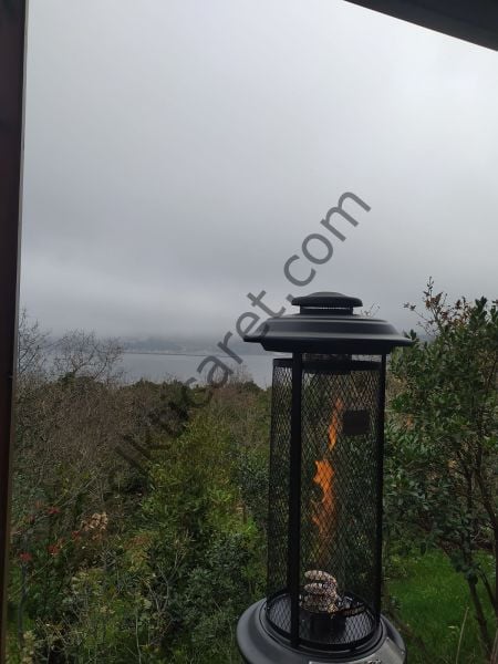 CLK Fener Soba Tüplü Dekoratif Bahçe Isıtıcı Gümüş Gri