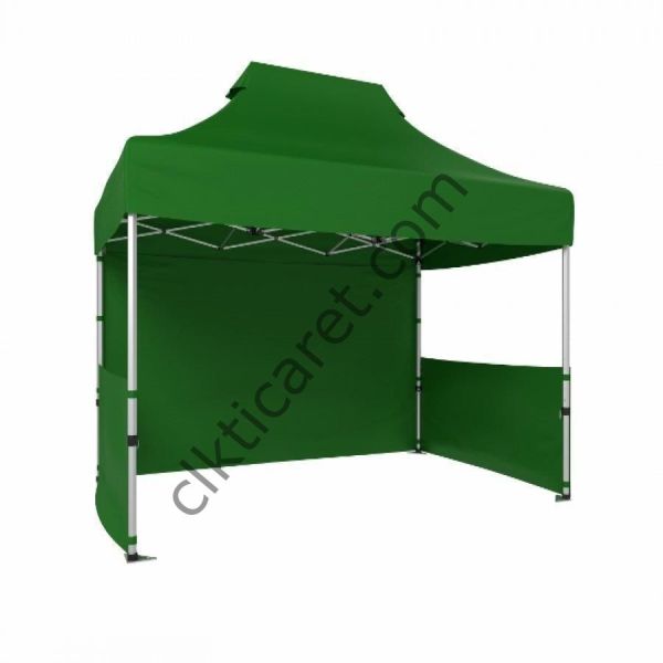 CLK 2x3 Katlanabilir Tente Gazebo Portatif Çadır 1 Tam Duvar 2 Yarım Duvar Benetton Yeşil