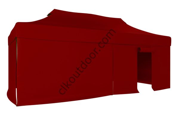 CLK 4x8 40 mm Katlanabilir Tente Gazebo Çadır Gazebo Çadır 3 Yan Kapalı 1 Kapılı Bordo
