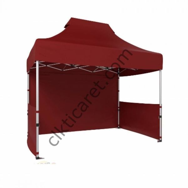 CLK 2x3 Katlanabilir Tente Gazebo Portatif Çadır 1 Tam Duvar 2 Yarım Duvar Bordo