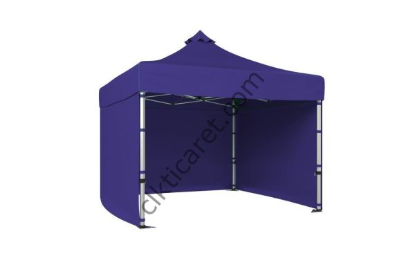 CLK 4x4 52mm Kalın Alüminyum Katlanabilir Tente Gazebo Çadır 3 Kenar Kapalı Lacivert