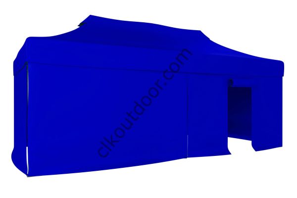 CLK 4x8 40 mm Katlanabilir Tente Gazebo Çadır Gazebo Çadır 3 Yan Kapalı 1 Kapılı Saks Mavi