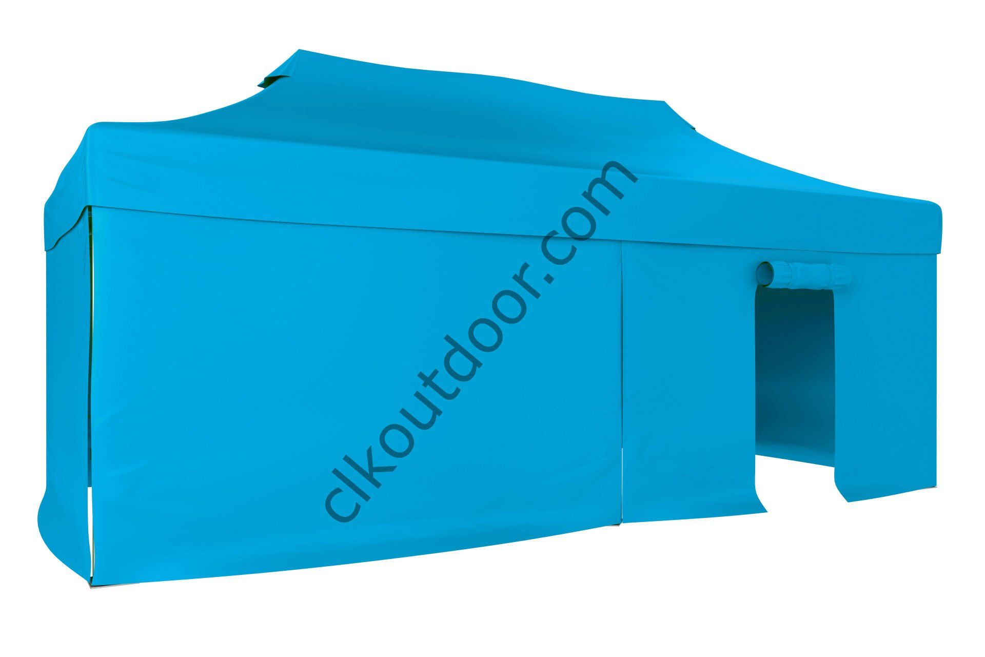 CLK 4x8 40 mm Katlanabilir Tente Gazebo Çadır Gazebo Çadır 3 Yan Kapalı 1 Kapılı Açık Mavi (Turkuaz)