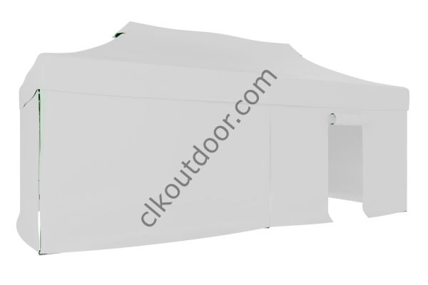 CLK 4x8 40 mm Katlanabilir Tente Gazebo Çadır Gazebo Çadır 3 Yan Kapalı 1 Kapılı Beyaz