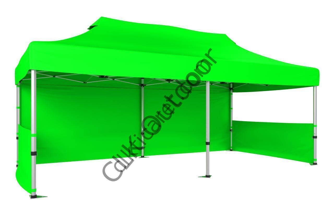 CLK 2,5x5 40 mm Katlanabilir Tente Gazebo Çadır Gazebo Çadır 1 Tam Duvar 2 Yarım Duvar Açık Yeşil