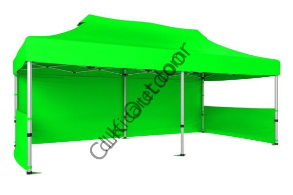 CLK 2,5x5 40 mm Katlanabilir Tente Gazebo Çadır Gazebo Çadır 1 Tam Duvar 2 Yarım Duvar Açık Yeşil