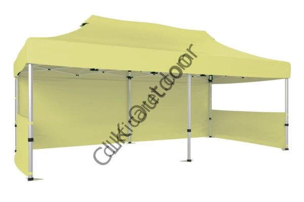 CLK 2,5x5 40 mm Katlanabilir Tente Gazebo Çadır Gazebo Çadır 1 Tam Duvar 2 Yarım Duvar Krem