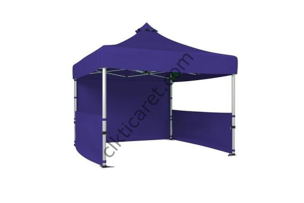 CLK 3x3 40 mm Katlanabilir Tente Gazebo Çadır Gazebo Çadır 1 Tam Duvar 2 Yarım Duvar Lacivert