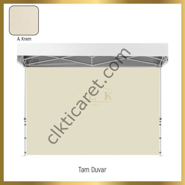 CLK 4x4 40 mm Katlanabilir Tente Gazebo Çadır Gazebo Çadır 3 Yan Duvarlı 2 Pencereli Açık Mavi (Turkuaz)