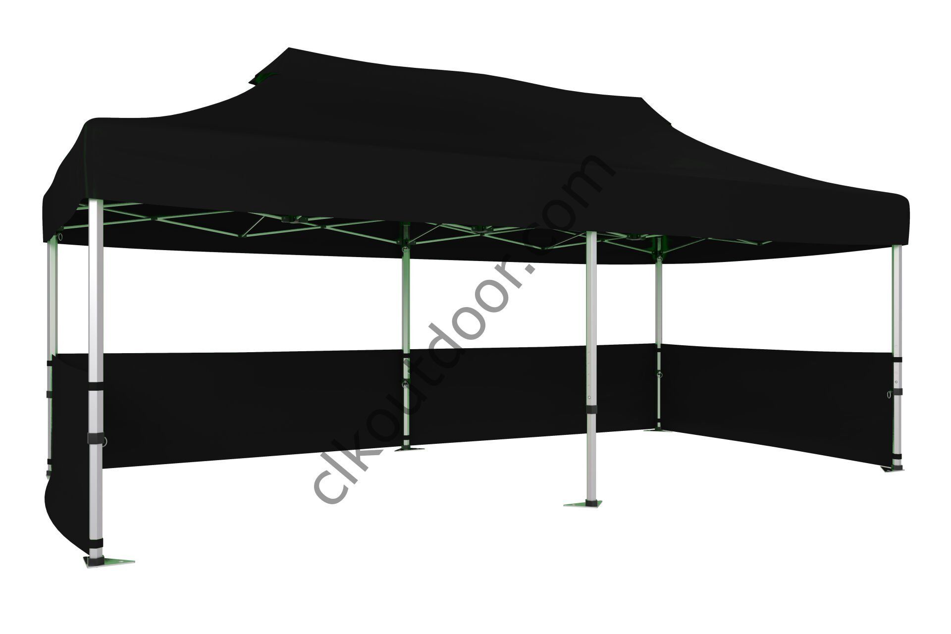 CLK 4x8 40 mm Katlanabilir Tente Gazebo Çadır Gazebo Çadır 3 Kenar Yarım Duvarlı Siyah
