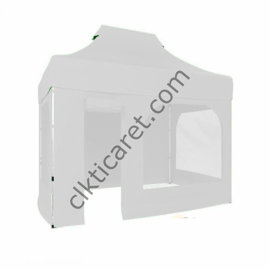CLK 2x3 Katlanabilir Tente Gazebo Portatif Çadır 2 Yan Pencereli 1 Yan Aksesuarsız 1 Yan Kapı ve Pencereli Beyaz