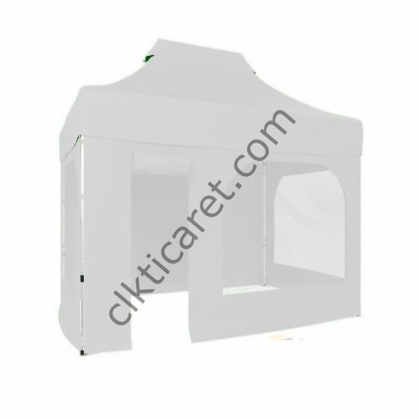 CLK 2x3 Katlanabilir Tente Gazebo Portatif Çadır 2 Yan Pencereli 1 Yan Aksesuarsız 1 Yan Kapı ve Pencereli Beyaz