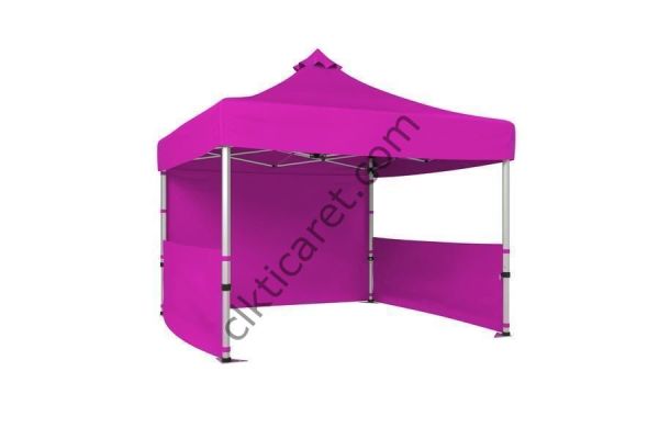 CLK 3x3 40 mm Katlanabilir Tente Gazebo Çadır Gazebo Çadır 1 Tam Duvar 2 Yarım Duvar Pembe