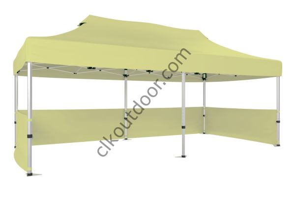 CLK 4x8 40 mm Katlanabilir Tente Gazebo Çadır Gazebo Çadır 3 Kenar Yarım Duvarlı Krem