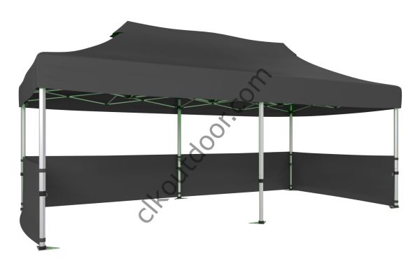 CLK 4x8 40 mm Katlanabilir Tente Gazebo Çadır Gazebo Çadır 3 Kenar Yarım Duvarlı Gri
