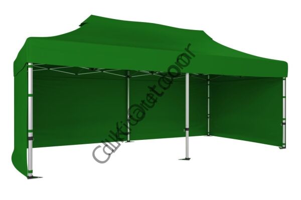 CLK 2,5x5 40 mm Katlanabilir Tente Gazebo Çadır Gazebo Çadır 3 Yan Kapalı Benetton Yeşil