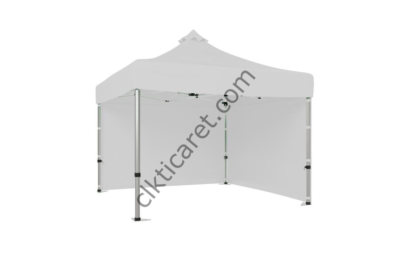 CLK 3x3 40 mm Katlanabilir Tente Gazebo Çadır Gazebo Çadır 2 Yan Kapalı Beyaz
