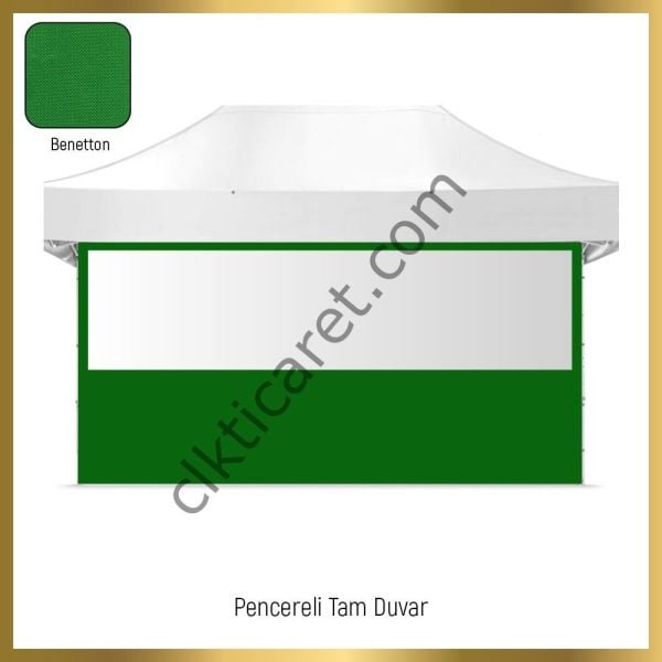 CLK 3x4,5 Katlanabilir Tente Gazebo Portatif Çadır 30 mm 3 Yan Duvarlı 2 Pencereli