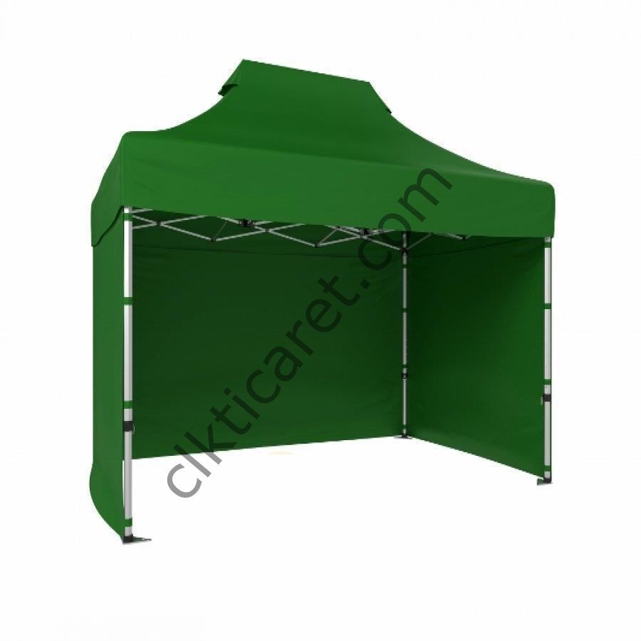 CLK 2x3 40mm Alüminyum Katlanabilir Tente Gazebo Çadır 3 Kenar Kapalı Benetton Yeşil