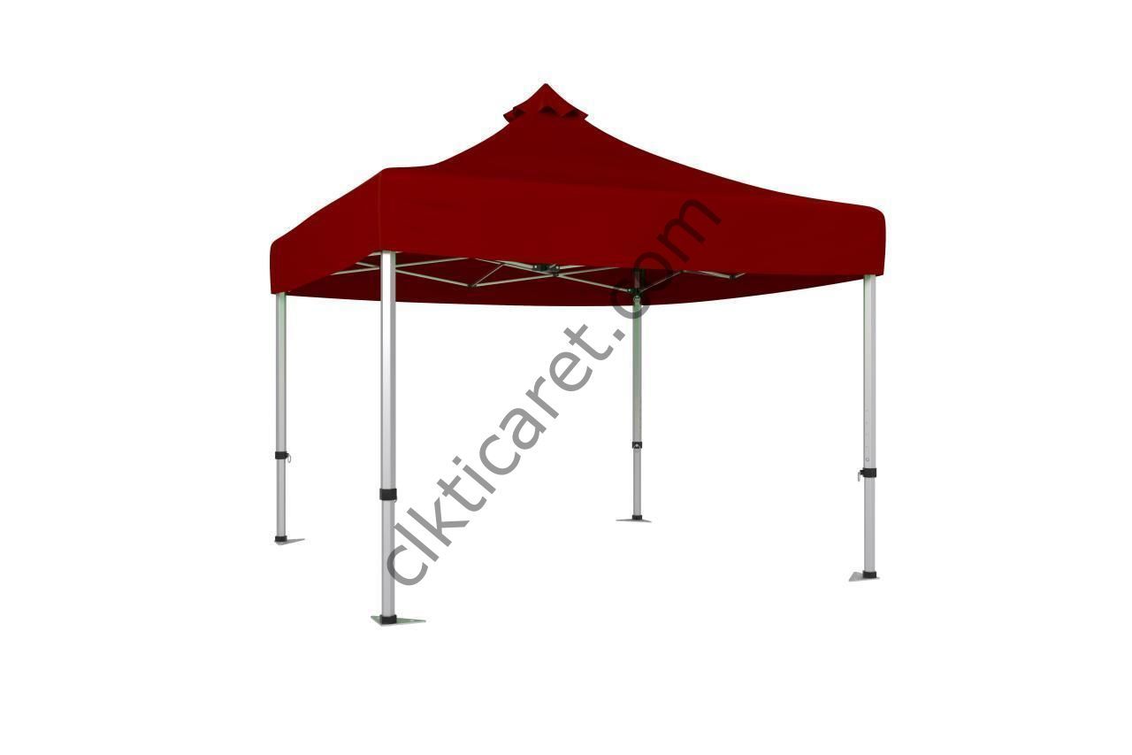 CLK 4x4 52mm Kalın Alüminyum Katlanabilir Tente Gazebo Çadır Bordo