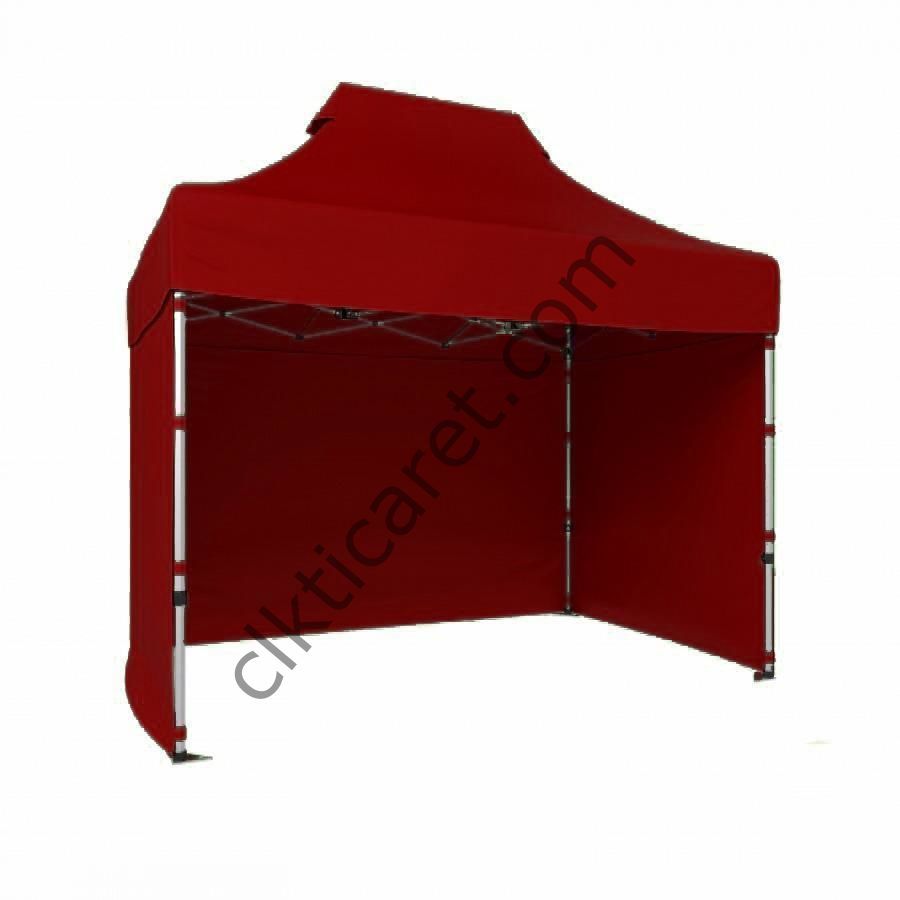CLK 2x3 40mm Alüminyum Katlanabilir Tente Gazebo Çadır 3 Kenar Kapalı Bordo