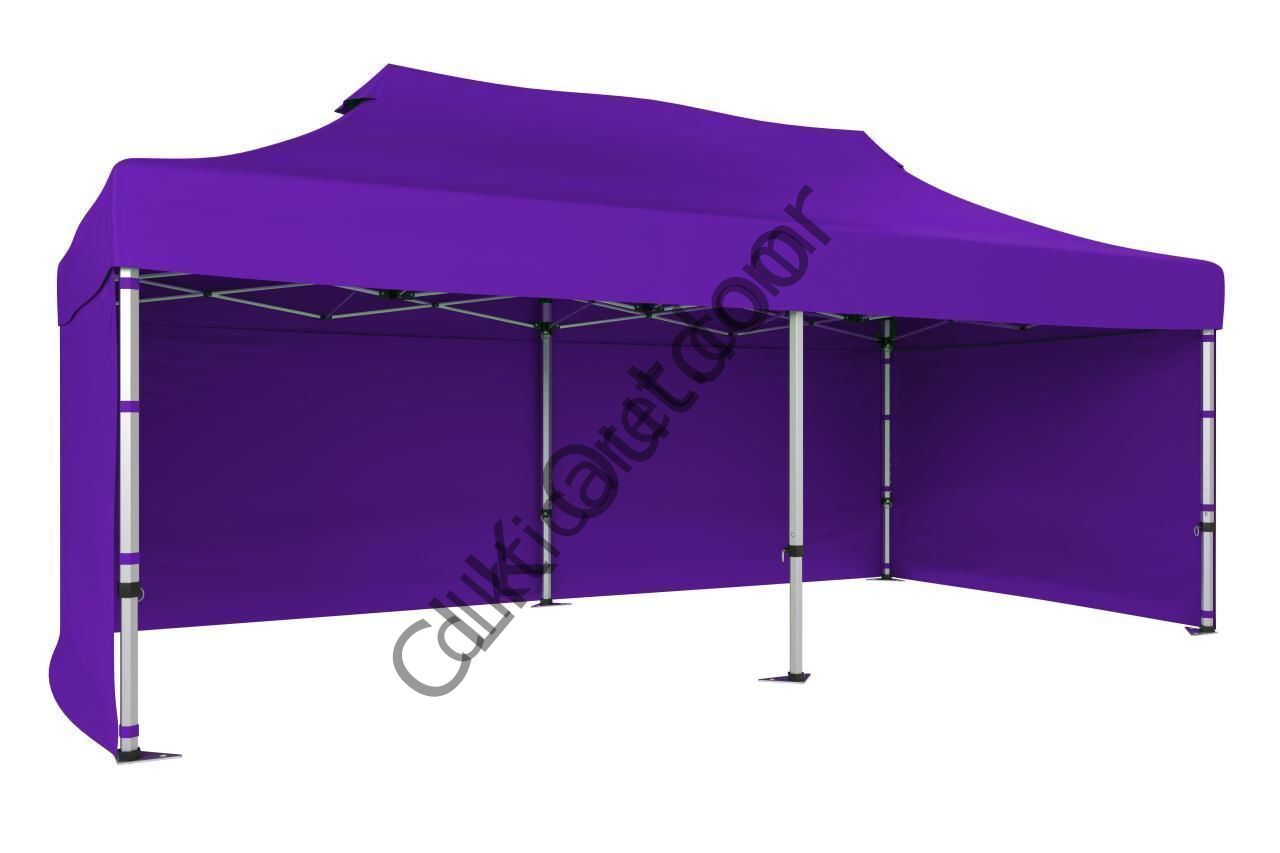 CLK 2,5x5 40 mm Katlanabilir Tente Gazebo Çadır Gazebo Çadır 3 Yan Kapalı Mor