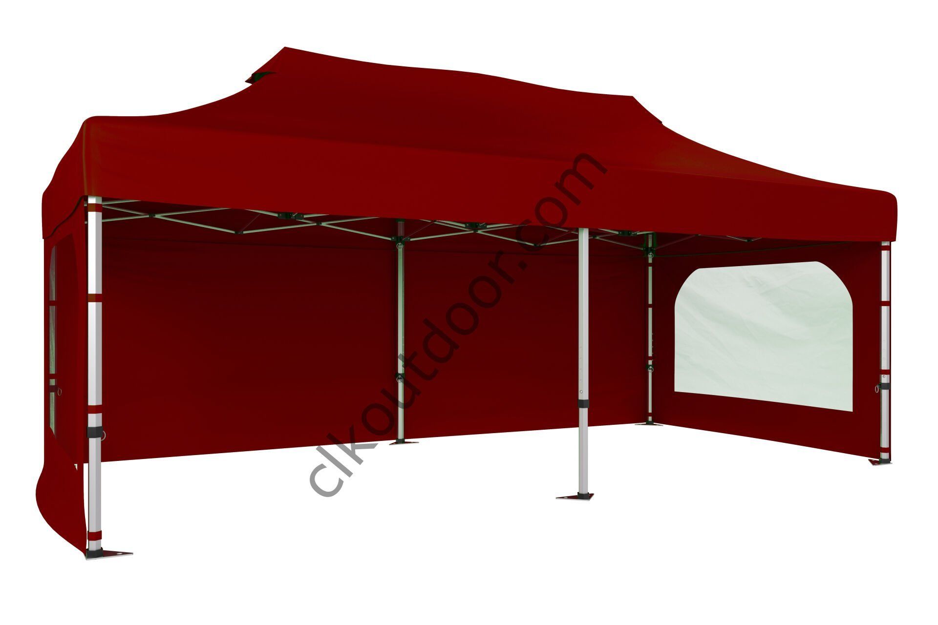 CLK 4x8 40 mm Katlanabilir Tente Gazebo Çadır Gazebo Çadır 3 Yan Duvarlı 2 Pencereli Bordo