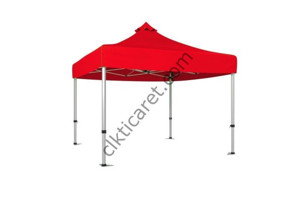 CLK 4x4 52mm Kalın Alüminyum Katlanabilir Tente Gazebo Çadır Kırmızı