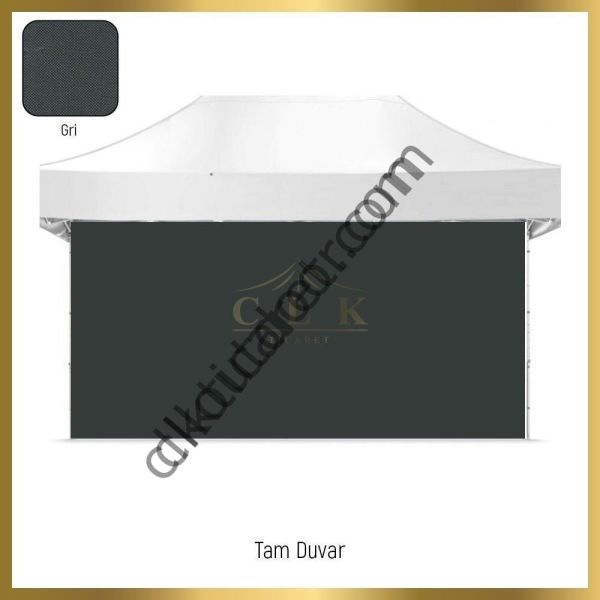 CLK 4x8 40 mm Katlanabilir Tente Gazebo Çadır Gazebo Çadır 3 Yan Duvarlı 2 Pencereli Krem