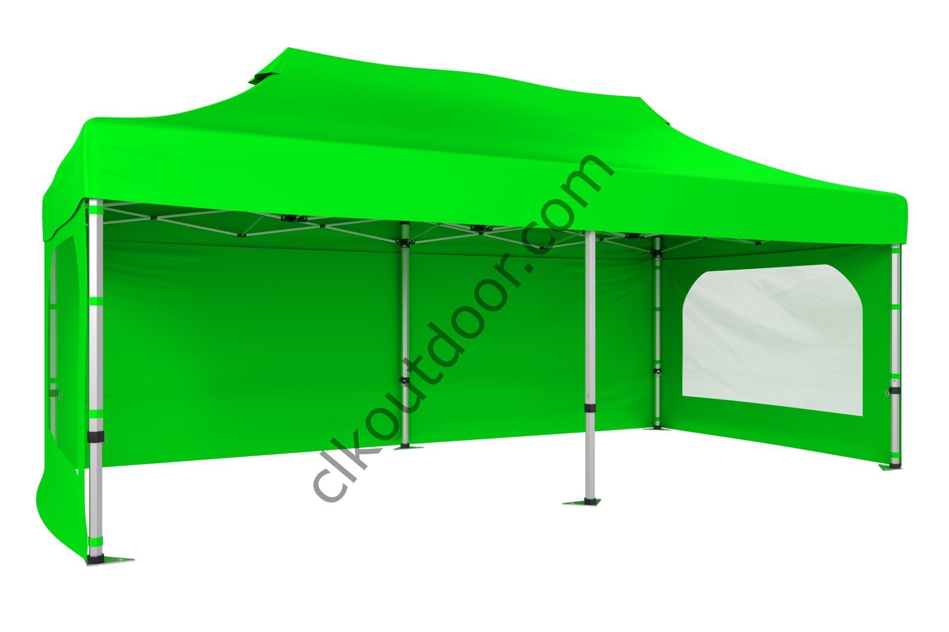 CLK 4x8 40 mm Katlanabilir Tente Gazebo Çadır Gazebo Çadır 3 Yan Duvarlı 2 Pencereli Açık Yeşil