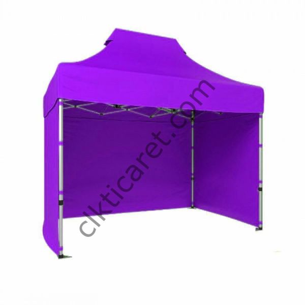 CLK 2x3 40mm Alüminyum Katlanabilir Tente Gazebo Çadır 3 Kenar Kapalı Lila