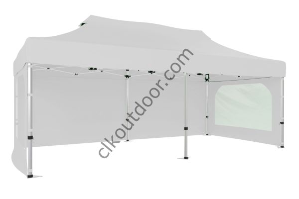 CLK 4x8 40 mm Katlanabilir Tente Gazebo Çadır Gazebo Çadır 3 Yan Duvarlı 2 Pencereli Beyaz