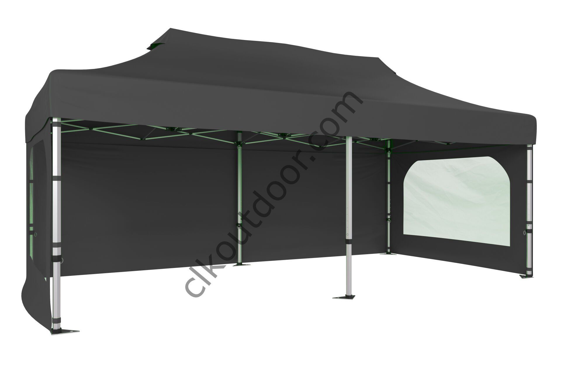 CLK 4x8 40 mm Katlanabilir Tente Gazebo Çadır Gazebo Çadır 3 Yan Duvarlı 2 Pencereli Gri