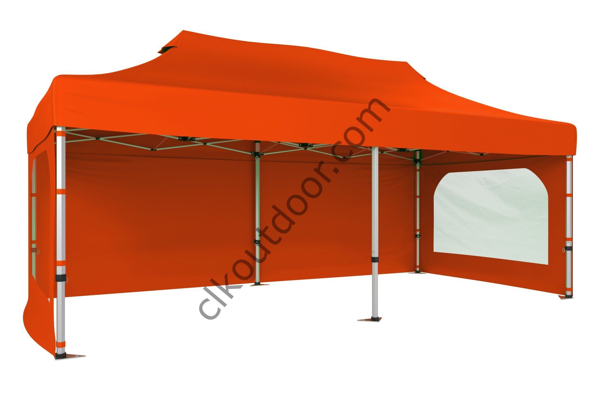 CLK 4x8 40 mm Katlanabilir Tente Gazebo Çadır Gazebo Çadır 3 Yan Duvarlı 2 Pencereli Turuncu