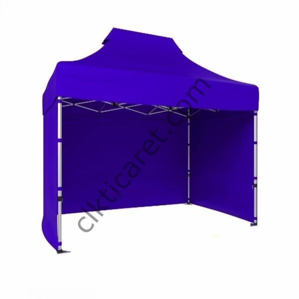 CLK 2x3 40mm Alüminyum Katlanabilir Tente Gazebo Çadır 3 Kenar Kapalı Saks Mavi