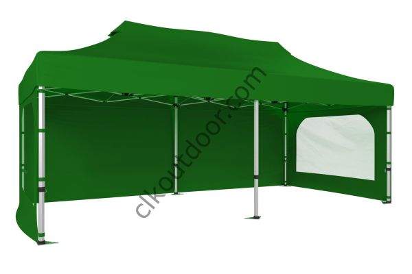 CLK 4x8 40 mm Katlanabilir Tente Gazebo Çadır Gazebo Çadır 3 Yan Duvarlı 2 Pencereli Benetton Yeşil