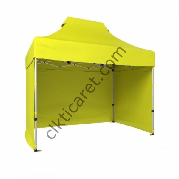 CLK 2x3 40mm Alüminyum Katlanabilir Tente Gazebo Çadır 3 Kenar Kapalı Sarı
