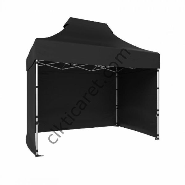 CLK 2x3 40mm Alüminyum Katlanabilir Tente Gazebo Çadır 3 Kenar Kapalı Siyah