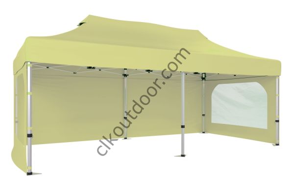 CLK 4x8 40 mm Katlanabilir Tente Gazebo Çadır Gazebo Çadır 3 Yan Duvarlı 2 Pencereli Bej