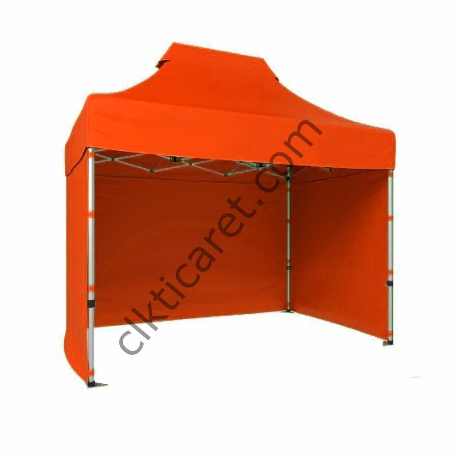CLK 2x3 40mm Alüminyum Katlanabilir Tente Gazebo Çadır 3 Kenar Kapalı Turuncu