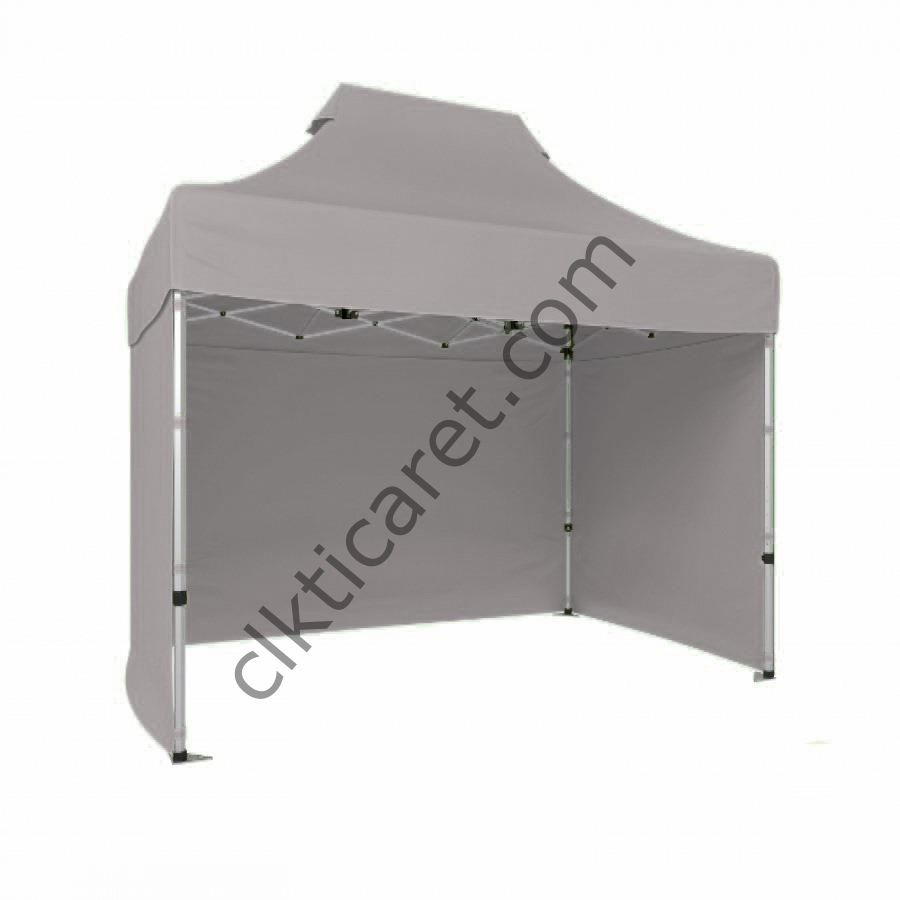 CLK 2x3 40mm Alüminyum Katlanabilir Tente Gazebo Çadır 3 Kenar Kapalı Açık Gri