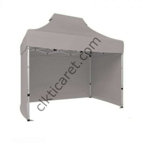 CLK 2x3 40mm Alüminyum Katlanabilir Tente Gazebo Çadır 3 Kenar Kapalı Açık Gri