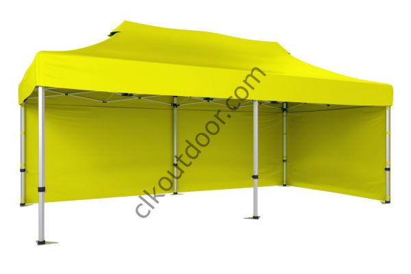 CLK 4x8 40 mm Katlanabilir Tente Gazebo Çadır Çardak Portatif 2 Yan Kapalı Sarı