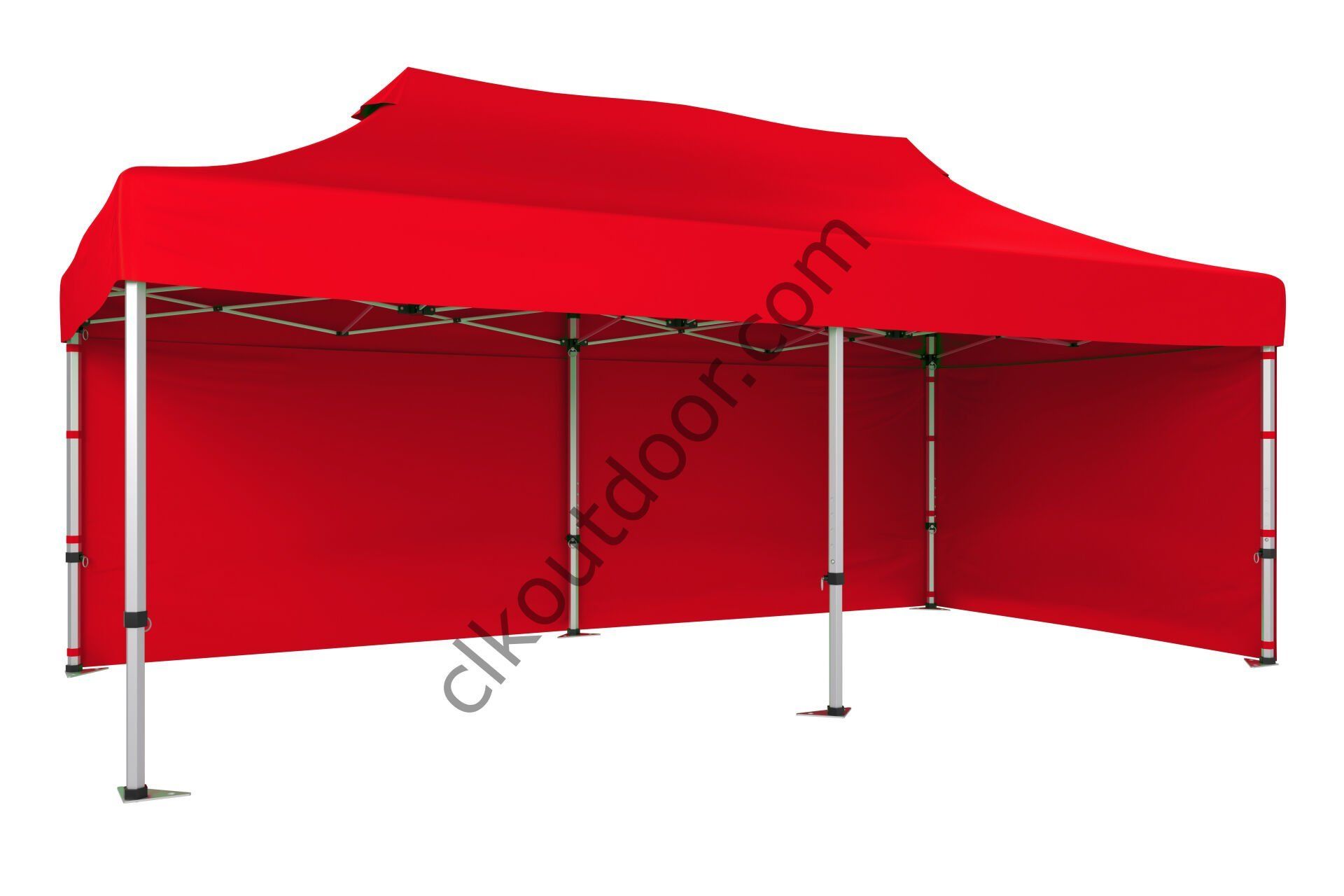 CLK 4x8 40 mm Katlanabilir Tente Gazebo Çadır Çardak Portatif 2 Yan Kapalı Kırmızı